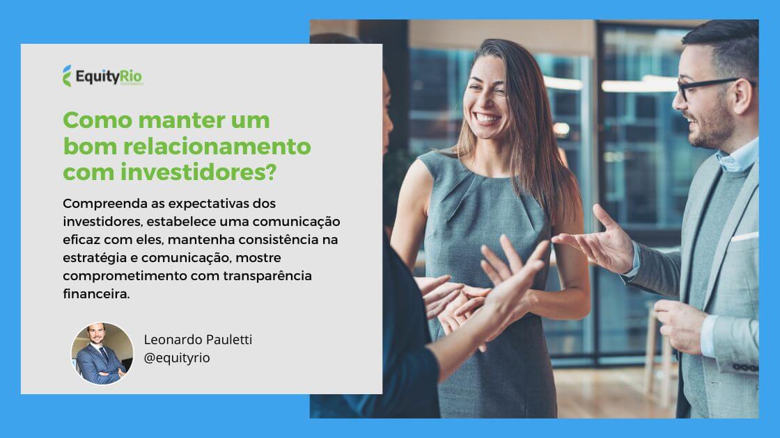 como se relacionar com investidor